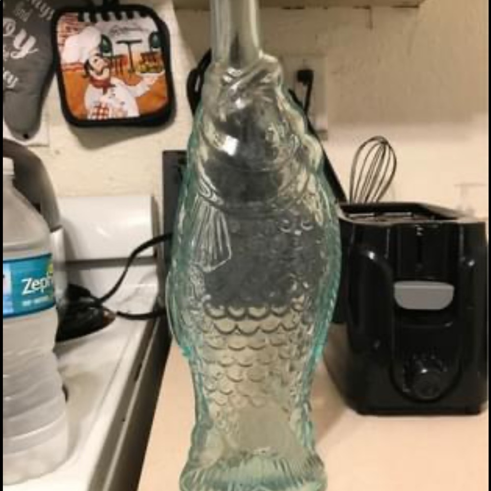 Glass Fish Bottle Decor